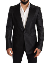 Dolce & Gabbana Black Metallic Slim Jacket Tuxedo Blazer -   -  Dolce & Gabbana.